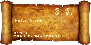Budai Vendel névjegykártya